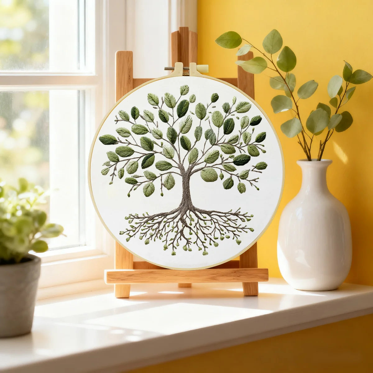 Stickset „Baum des Lebens“ – Botanisches Stickset für Anfänger mit Stickrahmen und Stickvorlage Stickset „Baum des Lebens“ – Botanisches Stickset für Anfänger mit Stickrahmen und Stickvorlage