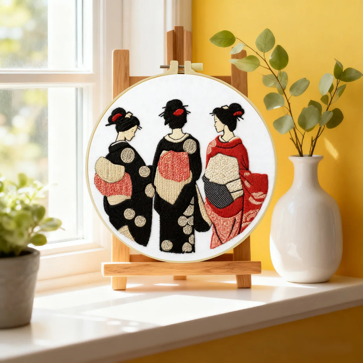 Elegantes Geisha-Stickerei-Starterset – Traditionelles japanisches Nähkunst-Set zum Selbermachen für Anfänger Elegantes Geisha-Stickerei-Starterset – Traditionelles japanisches Nähkunst-Set zum Selbermachen für Anfänger