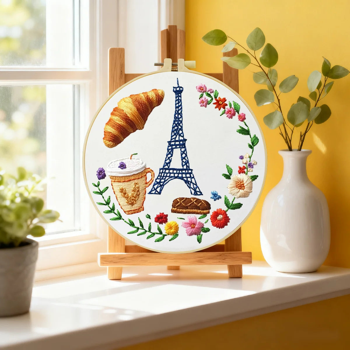 Paris Café Stick-Starterset – DIY Eiffelturm & Gebäck-Nähset für Anfänger Paris Café Stick-Starterset – DIY Eiffelturm & Gebäck-Nähset für Anfänger