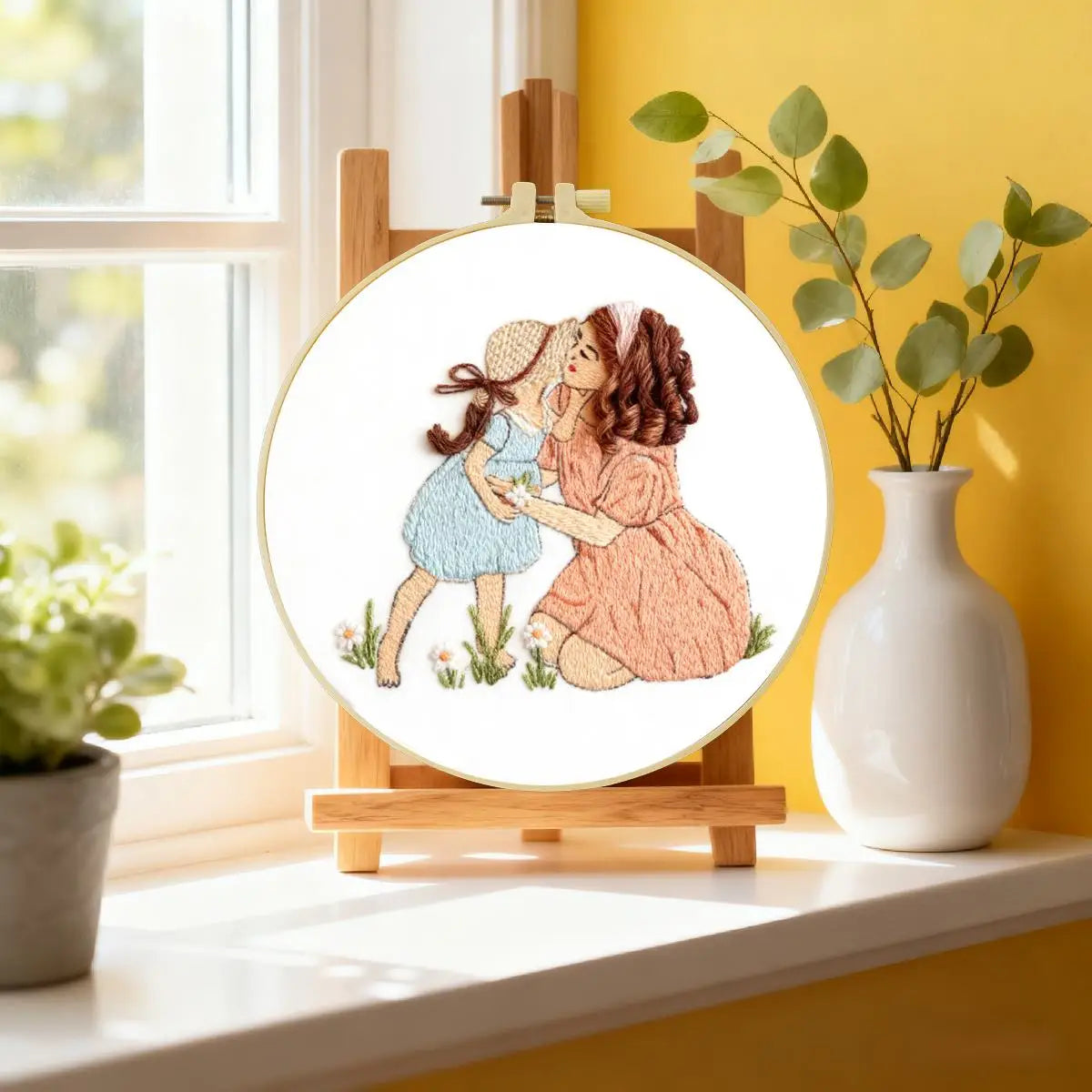 Stickset für Mutter und Tochter für Anfänger – DIY-Stickrahmen-Set „Familienliebe“ Stickset für Mutter und Tochter für Anfänger – DIY-Stickrahmen-Set „Familienliebe“