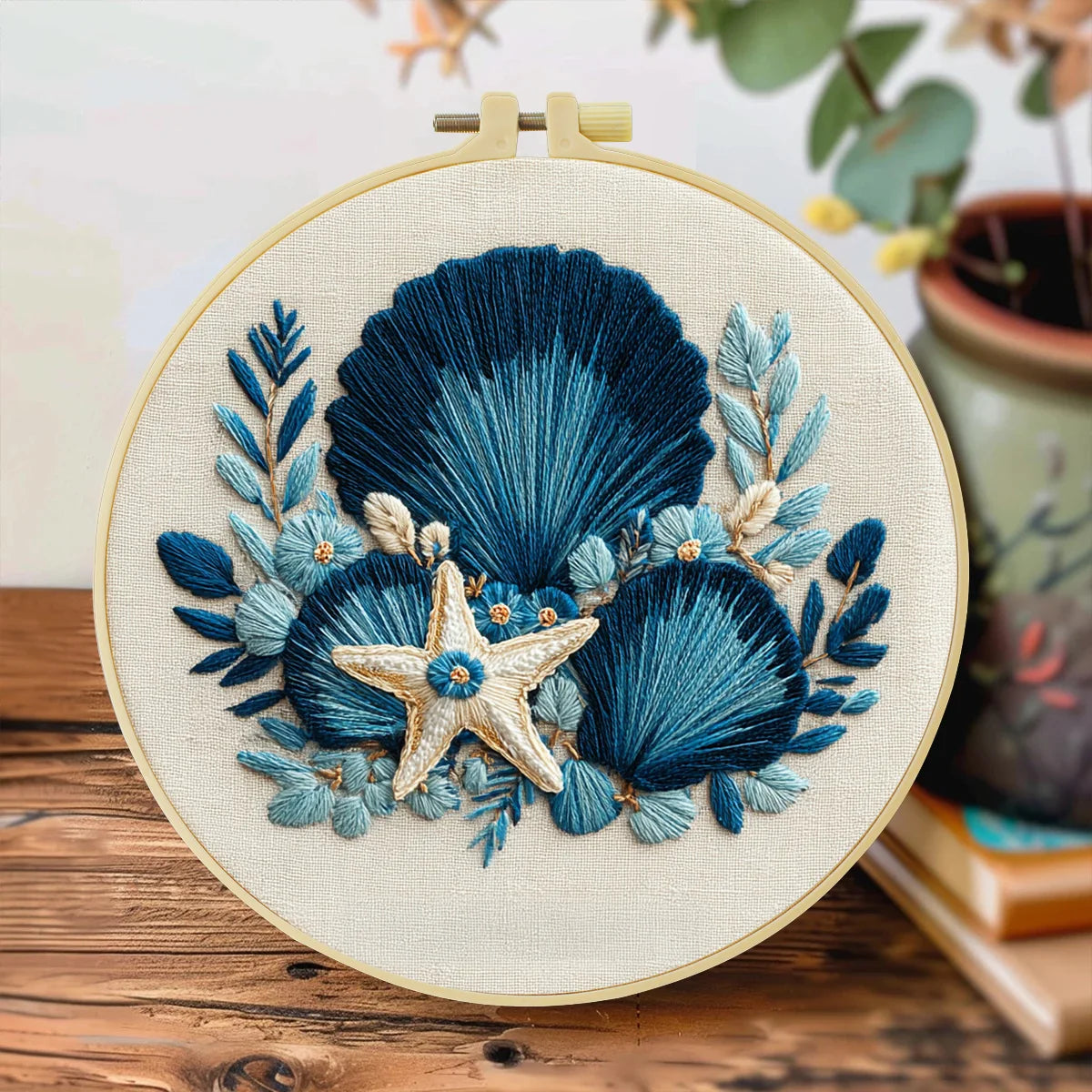 Handstickset mit Muschelmotiv