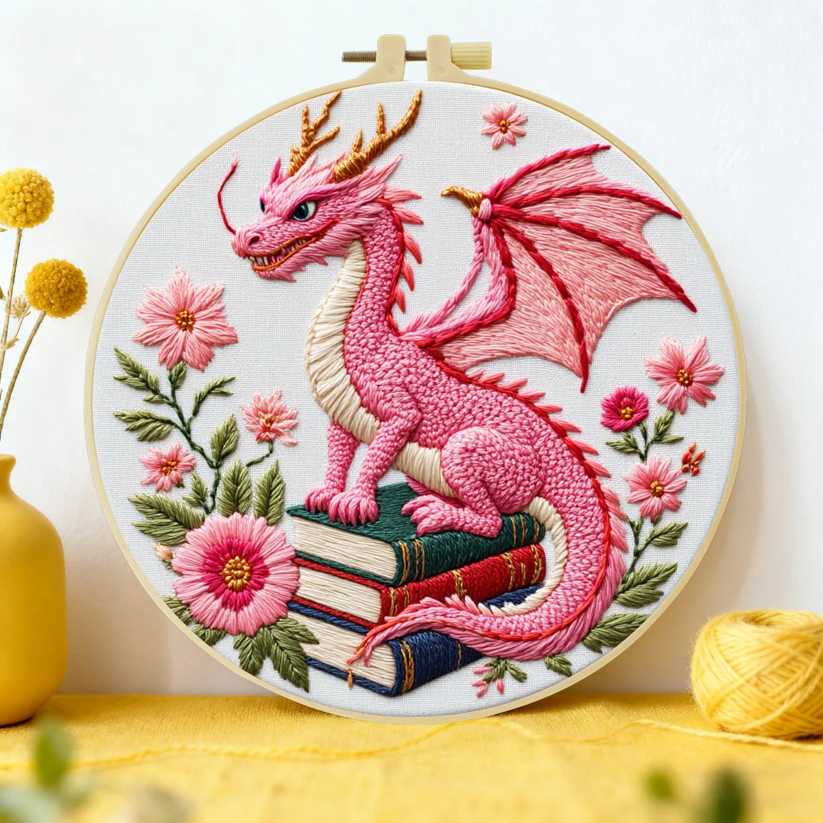 Pink Dinosaurier-Tasche Stick-Starterset