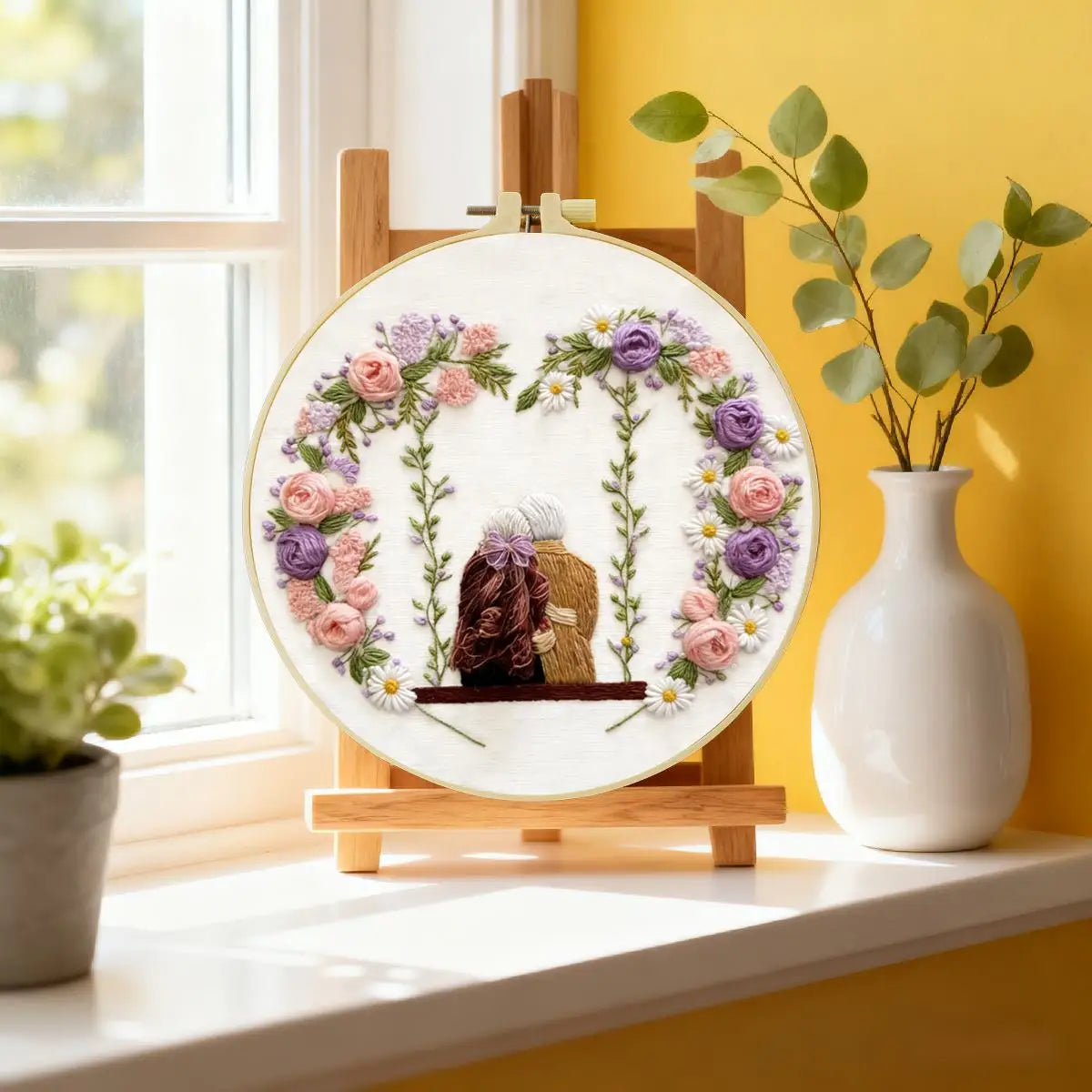 Stickset für Oma und Enkelin für Anfänger – DIY-Blumenstickrahmen-Set Stickset für Oma und Enkelin für Anfänger – DIY-Blumenstickrahmen-Set