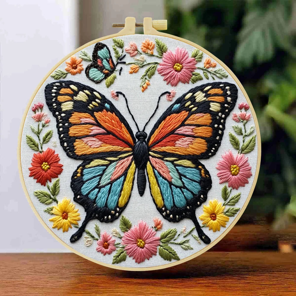 Lebendiges Schmetterlings-Handstickset